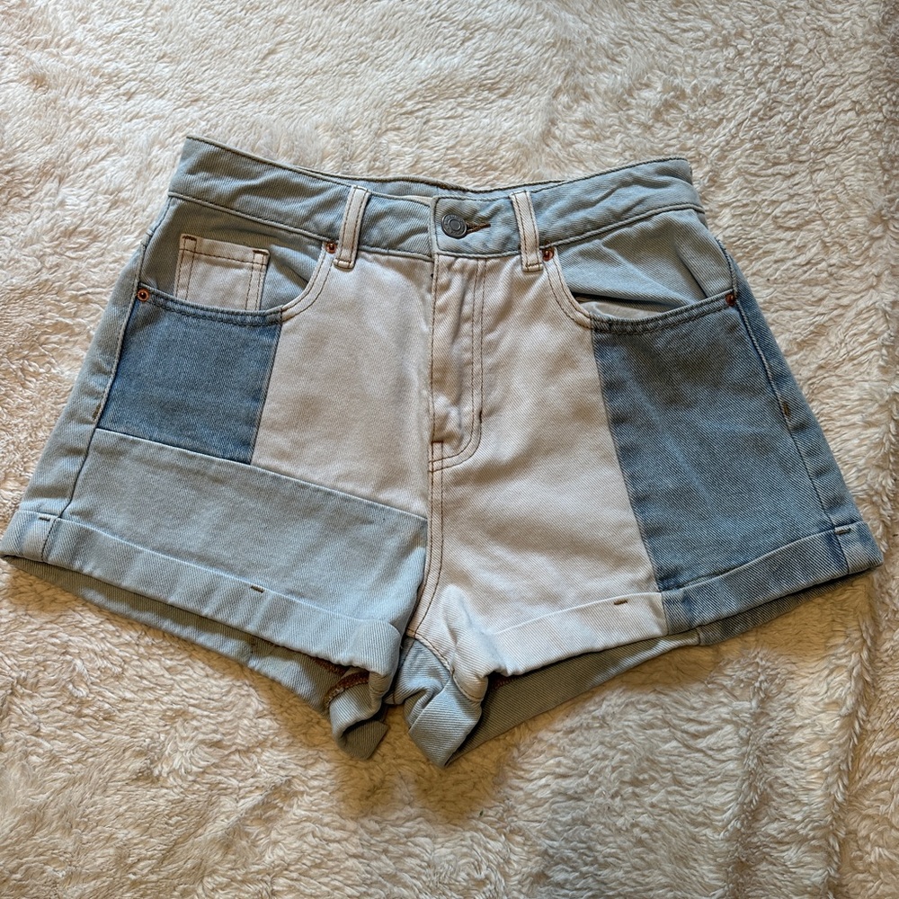 PacSun Patchwork Denim Shorts Size 25